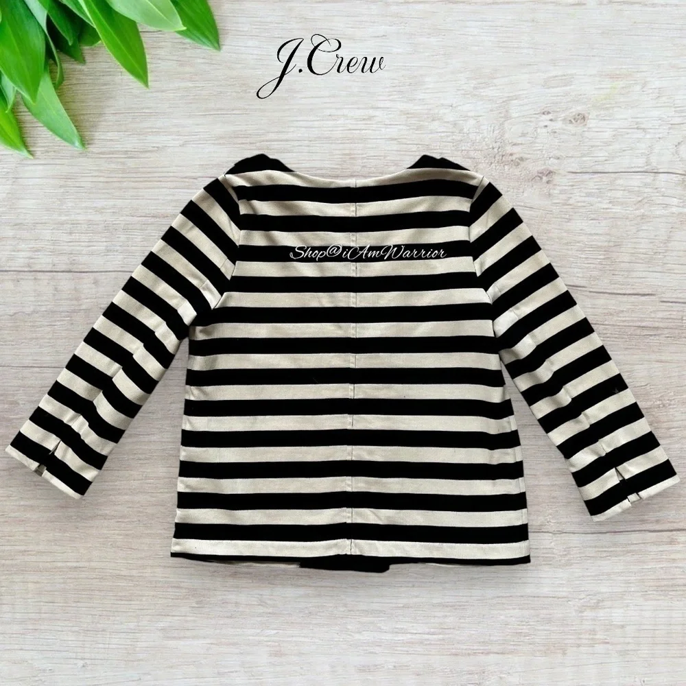 J.Crew navy/cream striped sailor double breasted knit jacket *shop@iamwarrior